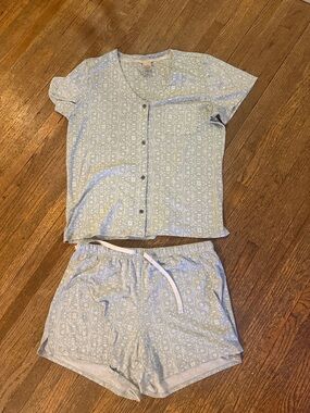 Lucky Brand Light Blue Printed Short Pajama Set